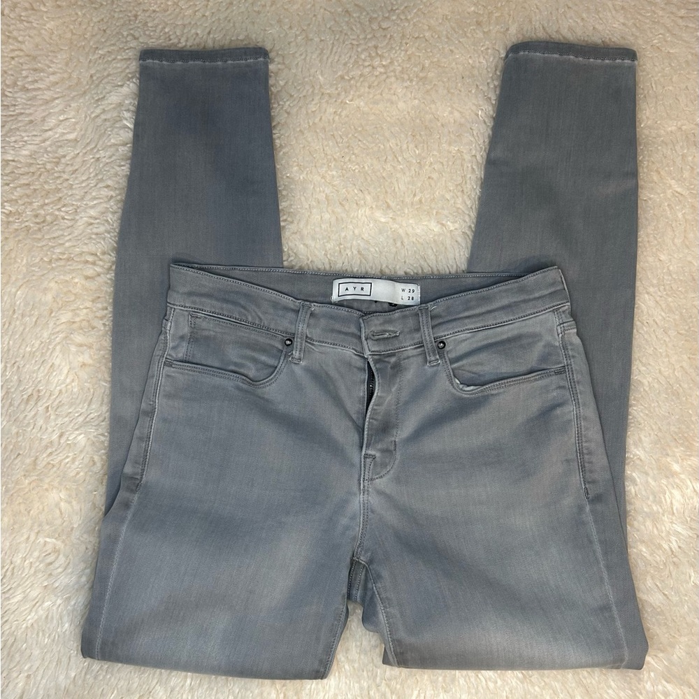 AYR Gray Mid-Rise Skinny Jeans